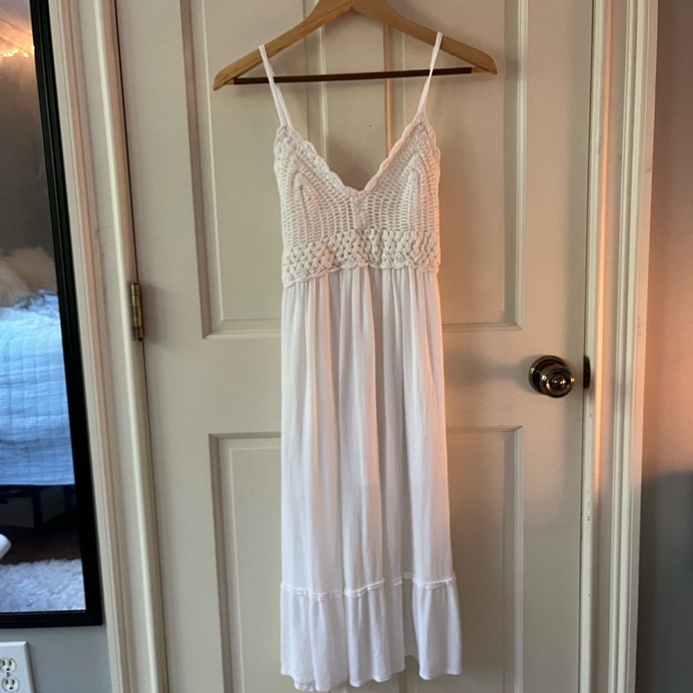 White flowy Charlotte Russe maxi dress